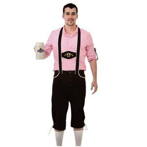 Boo Inc Bavarian Bundhosen Men's Halloween Costume Sz MED Oktoberfest German